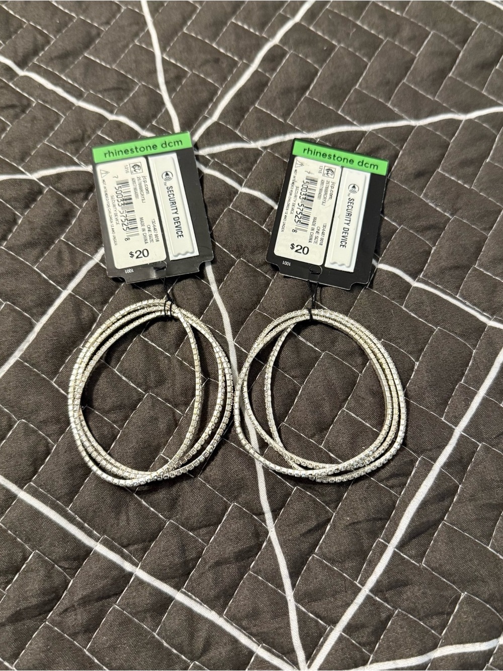 Vieste Silver Rhinestone Cable Wraps - 2 Pack - Picture 2 of 4